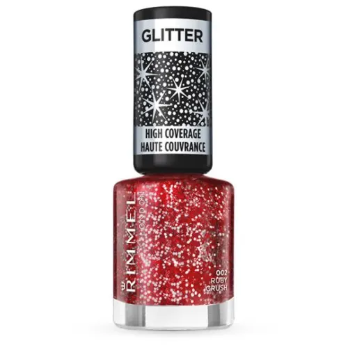 Rimmel London Glitter körömlakk - 002 Ruby Crush